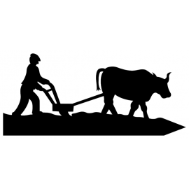Girouette - Laboureur Vache vignette