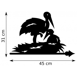 Girouette - Cigogne et Cigogneau dimension