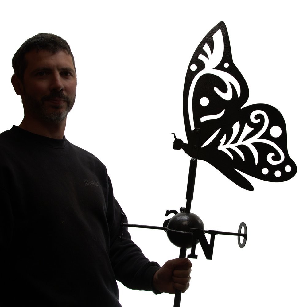 Seeyou-Type de fée Papillon girouette en métal Toit extérieur