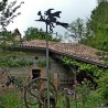 Girouette - Photo Sorcière Chat + mat 1 dans un jardin
