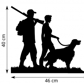 Girouette - Chasseur couple Chien - dimension