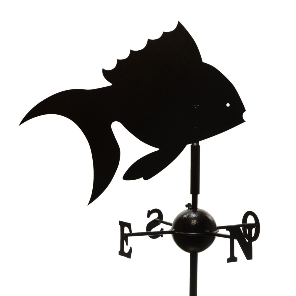 Girouette de Poisson avec Support de Toit, girouette décorative