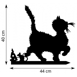 Girouette Chat Hirsute Souris Fromage - Dimensions