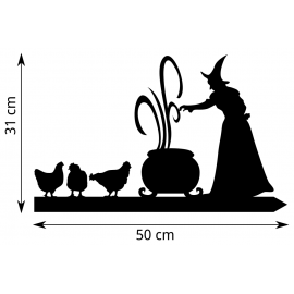 Girouette Sorcière Poules - Dimensions