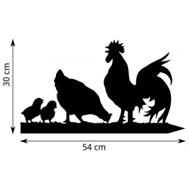 Girouette Famille Poule Poussins- Dimension