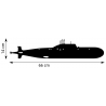 Girouette sous marin Akula - Dimensions