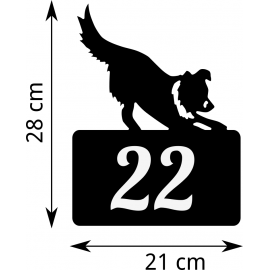 Numéro Rue Border Collie - dimensions