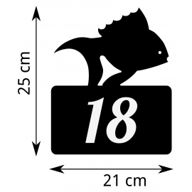 Numéro Rue poisson exotique - dimensions