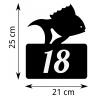 Numéro Rue poisson exotique - dimensions