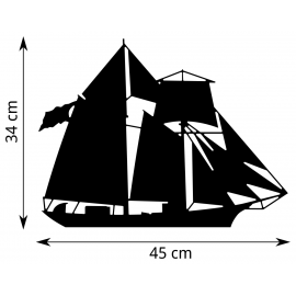 Girouette Goélette Belle Poule - Dimensions