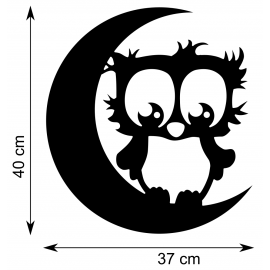 Girouette - Hibou Hirsute Lune - Dimensions