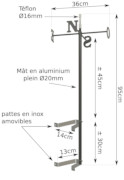 Les dimensions du support Mât